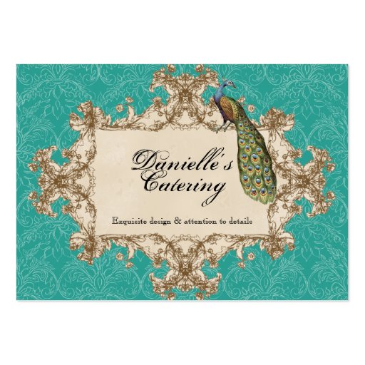 Tarjetas de visita - pavo real y aguafuertes del v