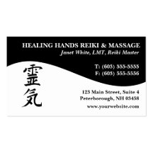 Tarjetas de visita principales del médico de Reiki