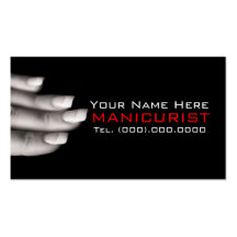 Tarjetas de visita profesionales del manicuro