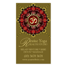 Tarjetas de visita rojas verdes de la yoga de la m