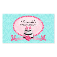 Tarjetas de visita rosadas de la aguamarina del da