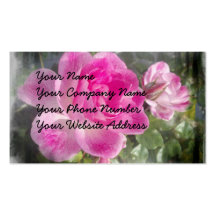 Tarjetas de visita rosadas de los pétalos color de