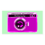 Tarjetas de visita rosadas retras de la fotografía