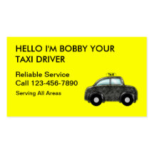 Tarjetas de visita simples del taxi