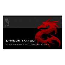 Tarjetas de visita únicas del tatuaje asiático roj