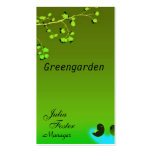 Tarjetas de visita verdes del jardín