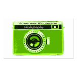 Tarjetas de visita verdes retras de la fotografía 
