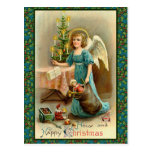 Tarjetas del ángel de las Navidad santas y felices Postales