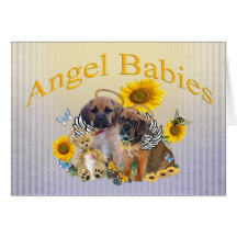 Tarjetas del bebé del ángel de Puggle