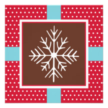 Tarjetas del día de fiesta del copo de nieve invitación