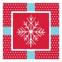 Tarjetas del día de fiesta del copo de nieve invitación