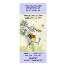Tarjetas del estante de las ABEJAS de la MIEL y de Tarjetas Publicitarias