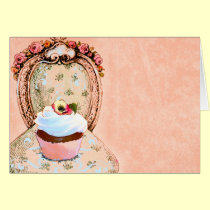 Tarjetas del estilo del vintage de la magdalena y  tarjetas