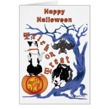 Tarjetas del feliz Halloween con el fondo blanco