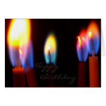 Tarjetas del fuego y de la luz, velas del cumpleañ