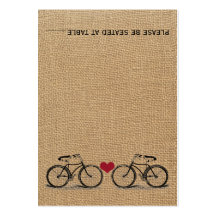 Tarjetas del lugar del boda de la bicicleta del vi tarjetas de visita