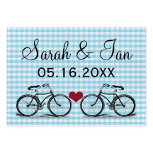 Tarjetas del lugar del boda de la bicicleta del vi tarjetas personales