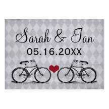 Tarjetas del lugar del boda de la bicicleta del vi tarjeta de visita