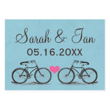 Tarjetas del lugar del boda de la bicicleta del vi tarjetas de visita