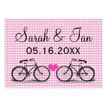 Tarjetas del lugar del boda de la bicicleta del vi tarjeta de visita
