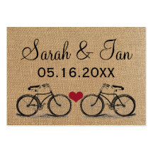 Tarjetas del lugar del boda de la bicicleta del vi plantillas de tarjetas de visita