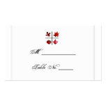 Tarjetas del lugar del boda del diseño de la hoja  tarjetas de visita