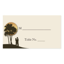 Tarjetas del lugar del boda del paraíso de la isla tarjetas de visita