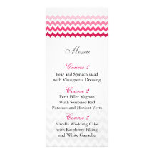 Tarjetas del menú del boda de Ombre del rosa del g Lona