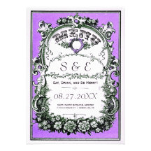 Tarjetas del menú del boda del jardín del vintage invitación personalizada