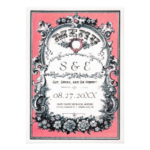 Tarjetas del menú del boda del jardín del vintage invitaciones personalizada