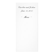 Tarjetas del menú del boda lona