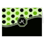 Tarjetas del monograma del negro y de la verde lim