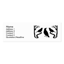 Tarjetas del perfil de la silueta de los pájaros tarjetas de visita