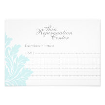 Tarjetas del protocolo de Skincare Invitaciones Personalizada