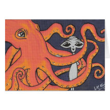 Tarjetas del pulpo de felicitación del amigo