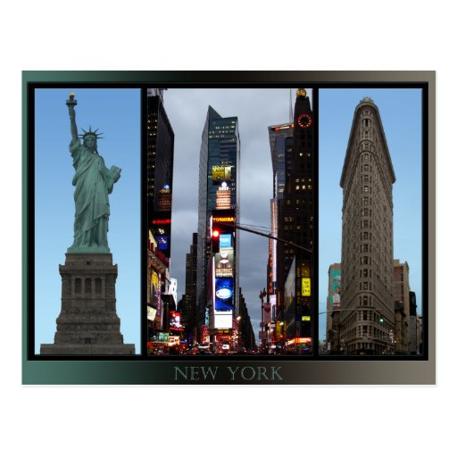 Tarjetas del recuerdo de la señal de Nueva York de