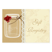 tarjetas del registro de regalos del tarro de alba tarjeta de visita