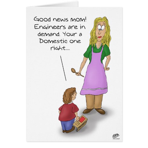 Tarjetas divertidas del día de madres: Ingeniero n de Zazzle.es