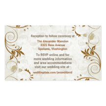 Tarjetas elegantes del recinto del boda de la caíd tarjetas de visita
