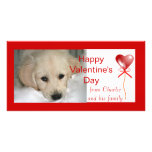 Tarjetas felices de la foto del perro del el día d tarjeta fotográfica