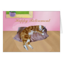 Tarjetas felices Napping del retiro del gato lindo