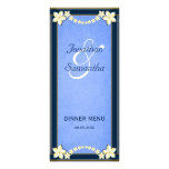 Tarjetas florales azules rústicas del menú de la c tarjetas publicitarias