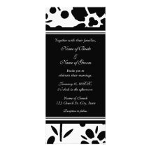 Tarjetas florales blancos y negros de la invitació