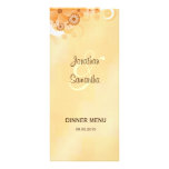 Tarjetas florales del menú de la cena de boda del  lona