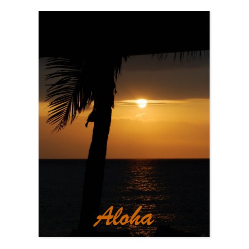 Tarjetas hawaianas de la puesta del sol de la hawa tarjetas postales