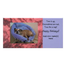 Tarjetas inglesas del día de fiesta del navidad de tarjetas fotográficas 