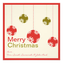 Tarjetas lindas de las Felices Navidad de los orna Invitacion Personal