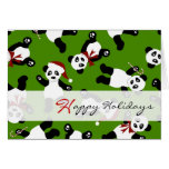 Tarjetas lindas del gorra de Santa de las pandas b
