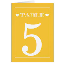 Tarjetas lindas del número de la tabla del boda de