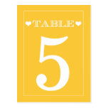 Tarjetas lindas del número de la tabla del boda de postal